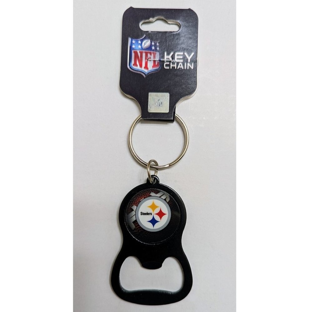 🏈🆕 PITTSBURGH STEELERS KEYCHAIN/BEVERAGE BOTTLE OPENER WITH KEY RING - NFL